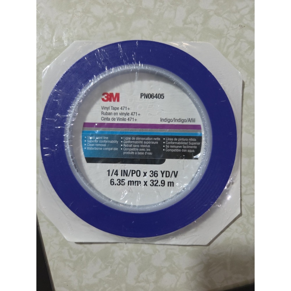 3M 06405 Scotch Plastic Tape 471, Blue, 1/4" X 36 Yd. 6405